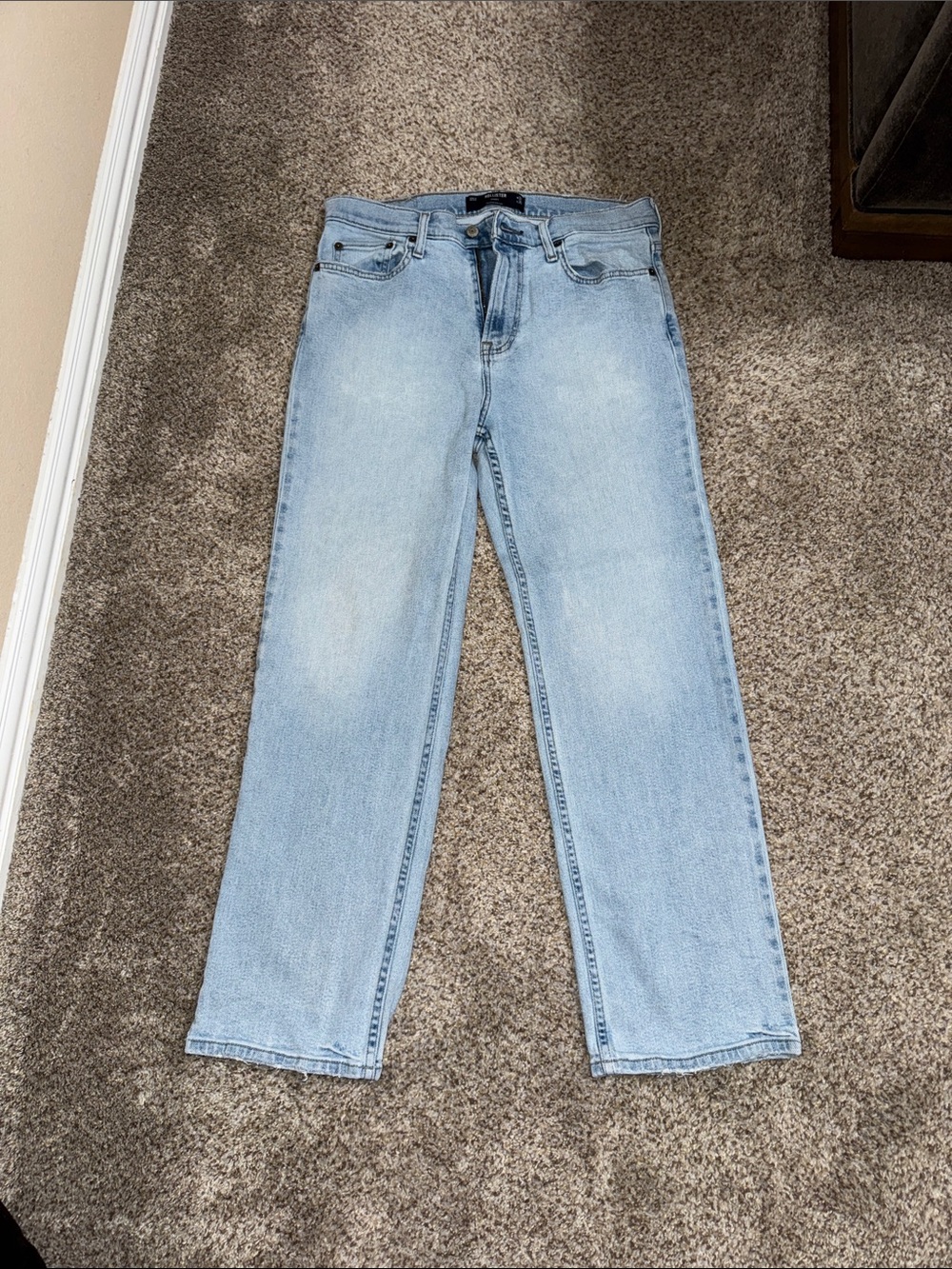 Hollister Light wash High-Rise Straight Jeans Baggy slim straight 32 x 30